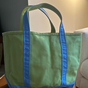 Vintage L.L. Bean Green and Blue Tote Bag
